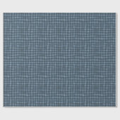 Gingham Smokey Blue Stripes gestrichen Geschenkpapier (Flach)