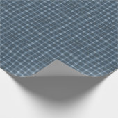 Gingham Smokey Blue Stripes gestrichen Geschenkpapier (Ecke)