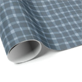 Gingham Smokey Blue Stripes gestrichen Geschenkpapier (Rolleneckpunkt)