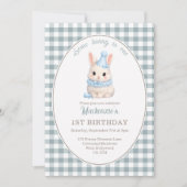 Gingham Some Bunny Is One Birthday Personalized Einladung (Vorderseite)