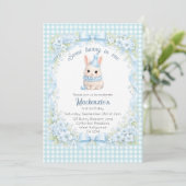 Gingham Some Bunny Is One Birthday Personalized Einladung (Stehend Vorderseite)