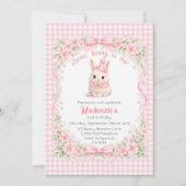 Gingham Some Bunny Is One Geburtstag Personalisier Einladung (Vorderseite)