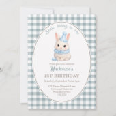 Gingham Some Bunny Is One Geburtstag Personalisier Einladung (Vorderseite)