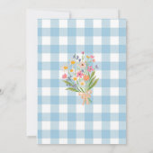 Gingham Something Blue Vor dem Traualtar Brautpart Einladung (Rückseite)