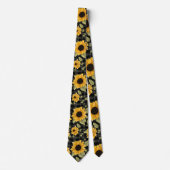 Gingham-Sonnenblumen-Muster Krawatte (Vorderseite)