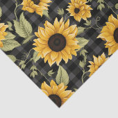 Gingham-Sonnenblumen-Muster Seidenpapier (Ausschnitt)