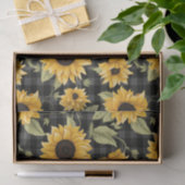 Gingham-Sonnenblumen-Muster Seidenpapier (Geschenk)