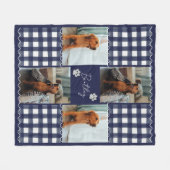 Gingham Squiggle Pet Four Foto Grid Fleecedecke (Vorderseite (Horizontal))