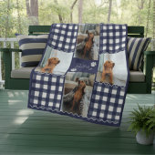 Gingham Squiggle Pet Four Foto Grid Fleecedecke