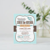 Gingham Stock the Kitchen Bridal Shower Einladung (Stehend Vorderseite)