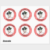 Gingham Strawberry Jam Sticker Etikett Ihre Küche (Blatt)