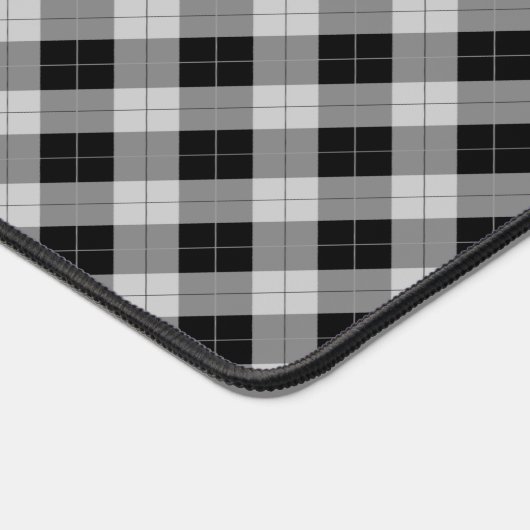 Gingham Style Black Gray Checkered Picnic Kariert Schreibtischunterlage (Ecke)