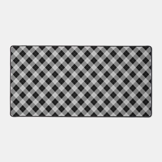Gingham Style Black Gray Checkered Picnic Kariert Schreibtischunterlage (Vorderseite)