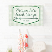 Gingham Summer Bach Camp Green Bachelorette Banner (Insitu)