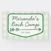 Gingham Summer Bach Camp Green Bachelorette Banner (Horizontal)