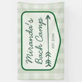 Gingham Summer Bach Camp Green Bachelorette Banner (Vertikal)
