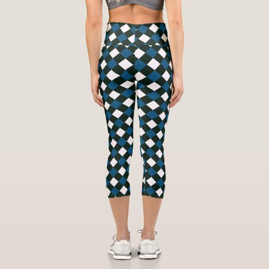 Gingham Summer Niedlich Capri Leggings (Rückseite)