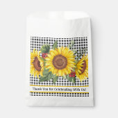 Gingham & Sunflowers Gefallen Bag Ladys Girls Even Geschenktütchen (Vorderseite)