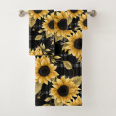 Gingham Sunflowers Pattern Badhandtuch Set (Insitu)
