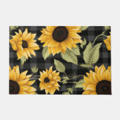 Gingham Sunflowers Pattern Fußmatte (Vorderseite)