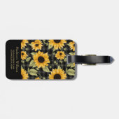 Gingham Sunflowers Pattern Gepäckanhänger (Rückseite horizontal)