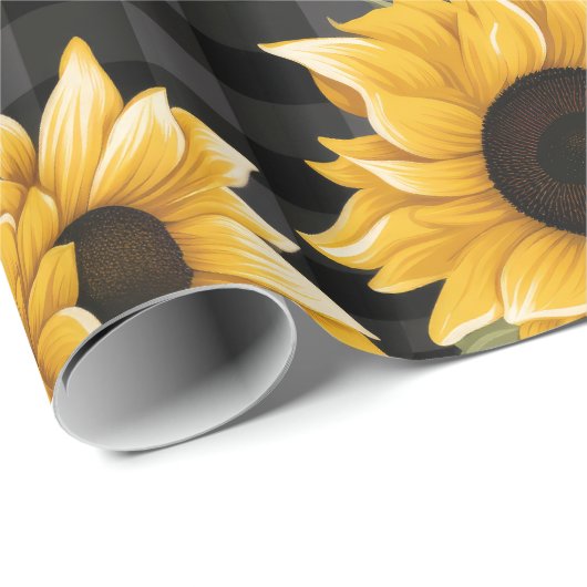 Gingham Sunflowers Pattern Geschenkpapier (Rolleneckpunkt)
