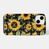 Gingham Sunflowers Pattern iPhone Hülle (Rückseite (Horizontal))