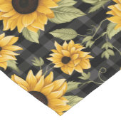 Gingham Sunflowers Pattern Kurzer Tischläufer (Ecke)