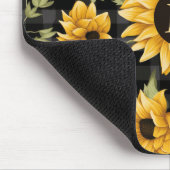 Gingham Sunflowers Pattern Mousepad (Ecke)