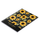 Gingham Sunflowers Pattern Notizblock (Linke Seite)