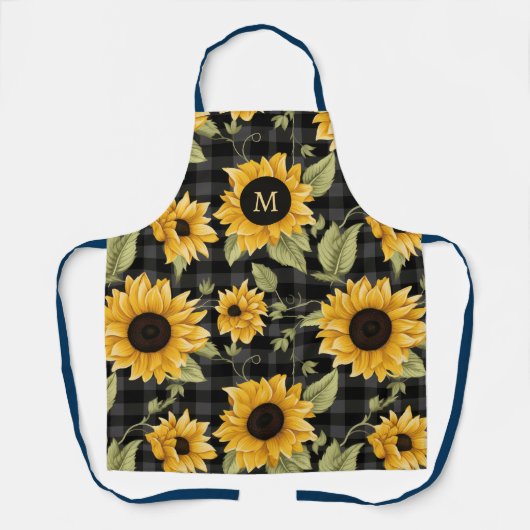 Gingham Sunflowers Pattern Schürze (Vorderseite)