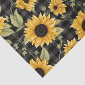 Gingham Sunflowers Pattern Seidenpapier (Ausschnitt)