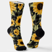 Gingham Sunflowers Pattern Socken (Gewinkelt)