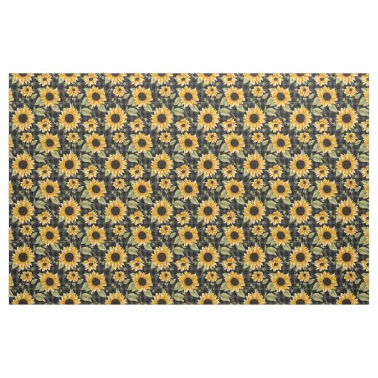 Gingham Sunflowers Pattern Stoff (Fat Quarter (45,7 x 55,9 cm))