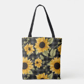 Gingham Sunflowers Pattern Tasche (Rückseite)