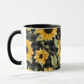 Gingham Sunflowers Pattern Tasse (Links)
