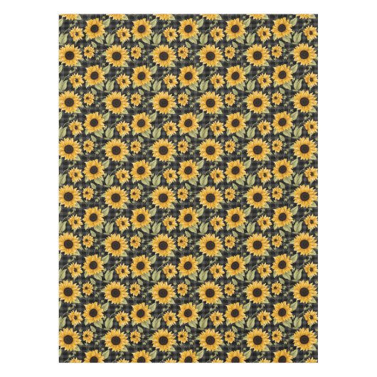 Gingham Sunflowers Pattern Tischdecke (Vorderseite)
