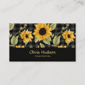 Gingham Sunflowers Pattern Visitenkarte (Vorderseite)