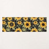 Gingham Sunflowers Pattern Yogamatte (Vorderseite (Horizontal))