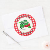 Gingham Sweet Cherry Handmade Soap Label Runder Aufkleber (Umschlag)