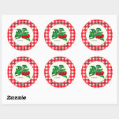 Gingham Sweet Cherry Handmade Soap Label Runder Aufkleber (Blatt)