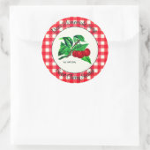 Gingham Sweet Cherry Handmade Soap Label Runder Aufkleber (Tasche)