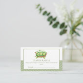 Gingham Sweet Pea in Pod Diaper Raffle Baby Dusche Begleitkarte (Stehend Vorderseite)