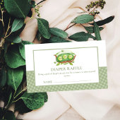Gingham Sweet Pea in Pod Diaper Raffle Baby Dusche Begleitkarte