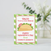 Gingham Taco Personalisiert Valentinskarte Postkarte (Stehend Vorderseite)