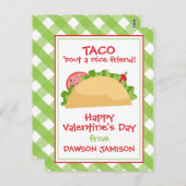 Gingham Taco Personalisiert Valentinskarte Postkarte (Vorne/Hinten)