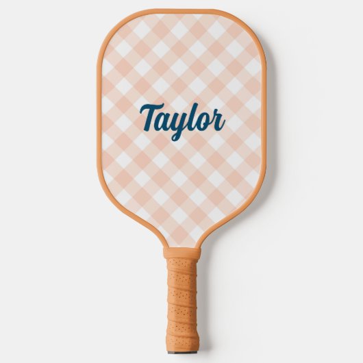 Gingham Tan Pickleball Schläger (Vorderseite)