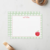 Gingham Teacher Apple Gift Mitteilungskarte (Vorderseite/Rückseite Beispiel)