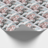 Gingham Teddy Bear auf einem Stuhl Geschenkpapier (Ecke)