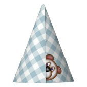 Gingham Teddy Bear Picnic Party hat Partyhütchen (Rückseite)